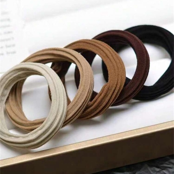 5 pcs Neutral Grip Hair Tie Set – No-Snag Bands in Everyday Tones - Picture 4 of 8